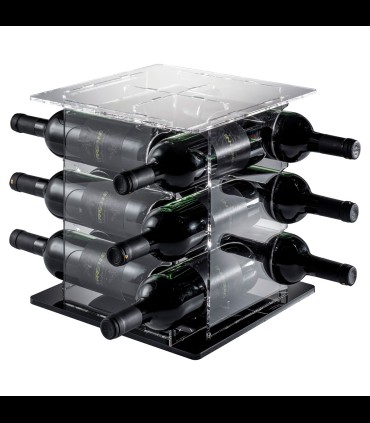 Wine cellar Cube table that seats 12, in transparent plexiglas