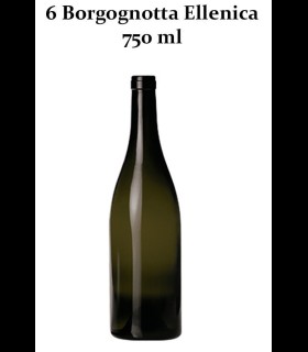 6 Bottiglie in vetro Maya Borgognotta Ellenica 750 ml per vino vuote